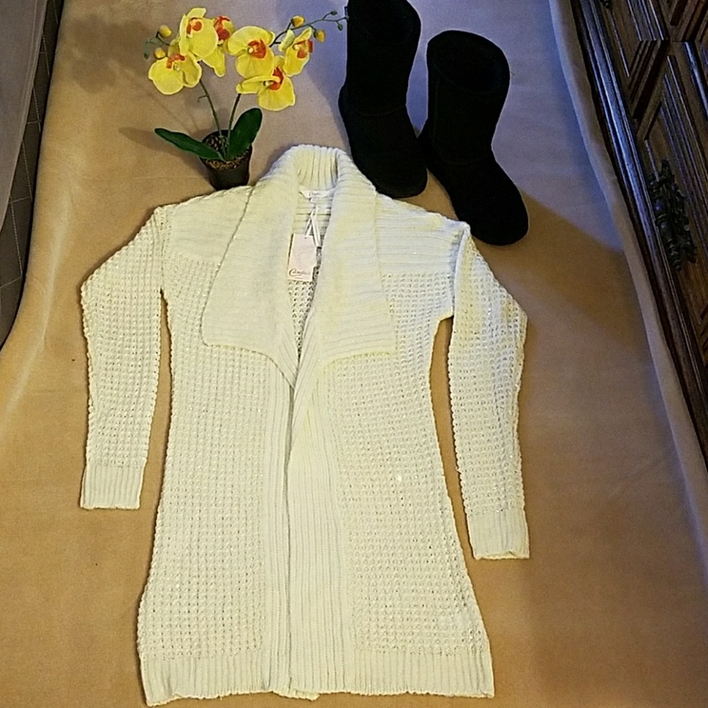 White cardigan